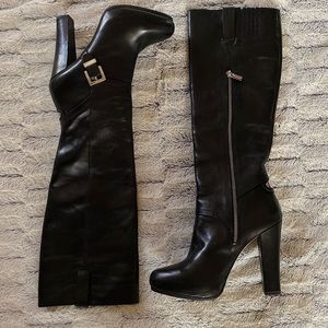 Michael Kors Leather Black Buckle Boot Size 10M